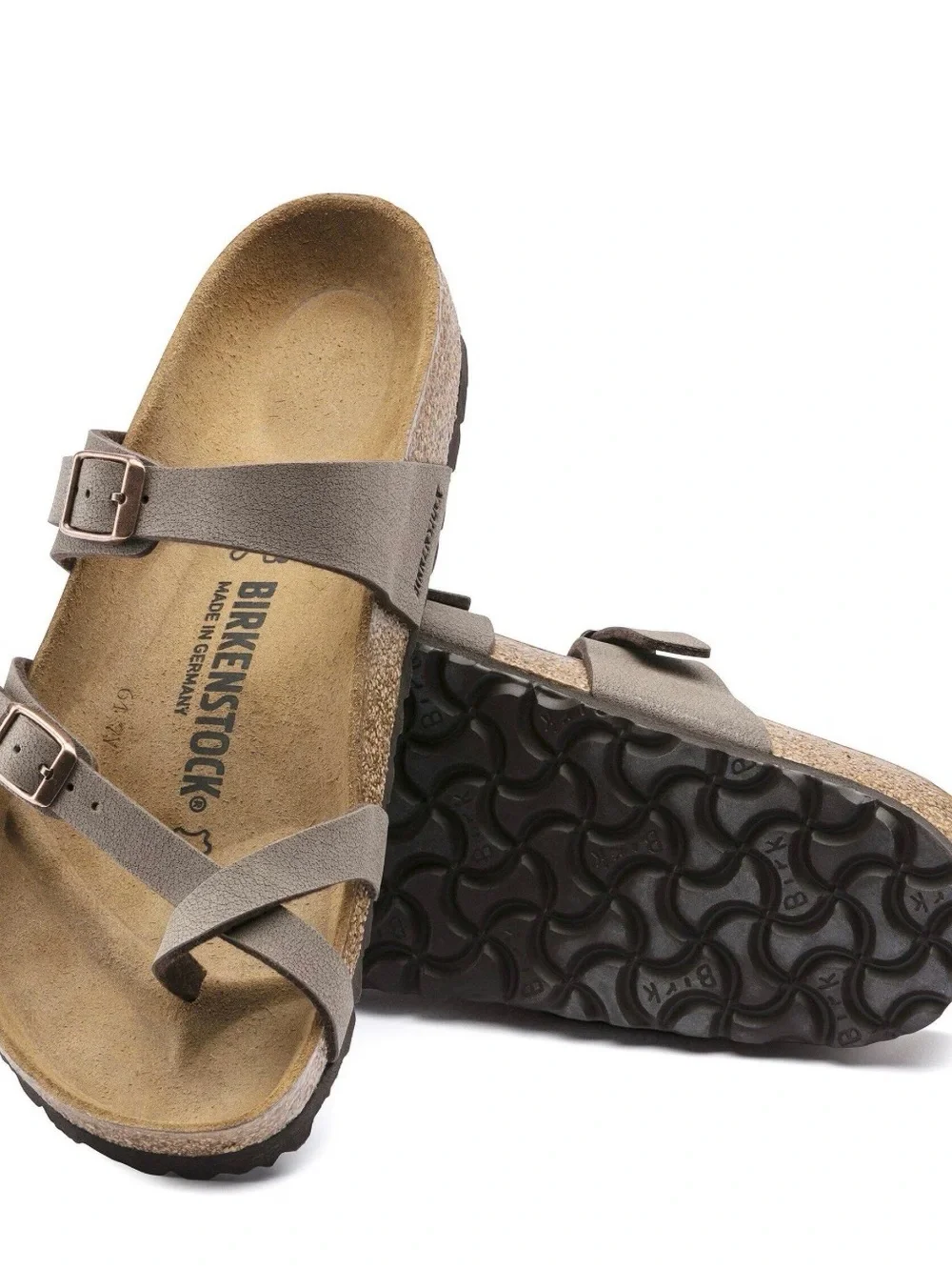 Birkenstock Mayari Birkibuc Brown Dual-Strap Sandals - Size 7